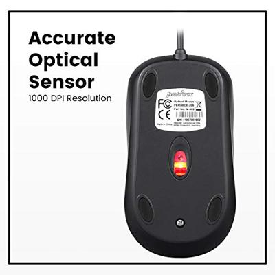 Perixx PERIMICE-209 P Black Muis Kabelgebonden Optisch Zwart 3 Toetsen 1000 dpi Perixx PERIMICE-209 P Black Muis Kabelgebonden Optisch Zwart 3 Toetsen 1000 dpi