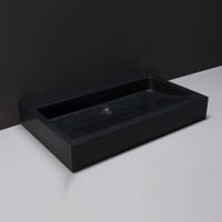 Wastafel Forzalaqua Palermo Graniet Gezoet Met Kraangat Zwart 60x40x9 cm Forzalaqua - thumbnail