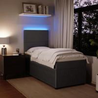 Boxspring met matras fluweel donkergrijs 90x200 cm - thumbnail