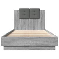 Bedframe met hoofdbord en LED grijs sonoma eiken 160x200 cm - thumbnail