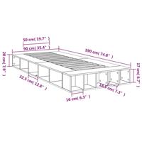Bedframe bewerkt hout sonoma eikenkleurig 90x190 cm - thumbnail