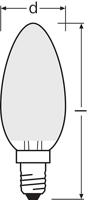 OSRAM HOMELIGHTING 4058075436503 LED-lamp Energielabel E (A - G) E14 Kaars 4 W = 40 W Warmwit (Ø x l) 35 mm x 100 mm 1 stuk(s) - thumbnail