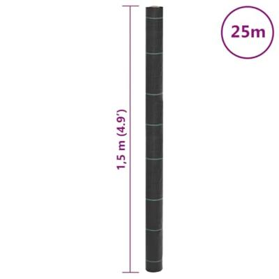 VidaXL Worteldoek 1,5x25 m polypropeen zwart