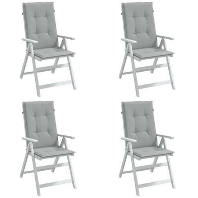 VidaXL Stoelkussens 4 st hoge rug 120x50x4 cm stof lichtgrijs VidaXL Stoelkussens 4 st hoge rug 120x50x4 cm stof lichtgrijs