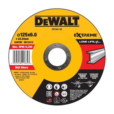 DeWALT DX7941 EXTREME™ Afbraamschijf Metaal 125mm DeWALT DX7941 EXTREME™ Afbraamschijf Metaal 125mm