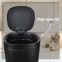 Afvalbak desq touch 30 liter rvs zwart - thumbnail