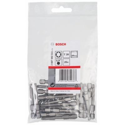 Bosch Accessories 2607002511 T-bit T 20 Extra hard C 6.3 25 stuk(s)