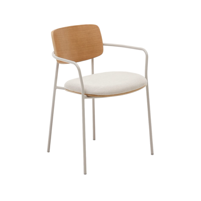 Kave Home Eetkamerstoel 'Maureen' Eiken, kleur Beige Kave Home Eetkamerstoel 'Maureen' Eiken, kleur Beige