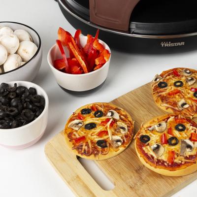 Tristar PZ9154 Pizza Festa 4 Zwart/Terracotta - thumbnail