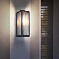 Globo Zwarte wandlampGundula geribbeld glas - 31980 - thumbnail