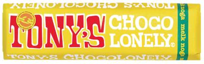 Chocolade Tony&apos;s Chocolonely melk noga reep 47gr