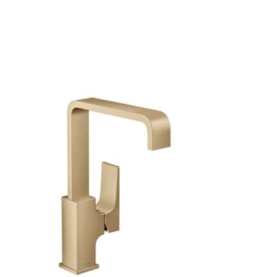 Wastafelmengkraan Metropol HansGrohe Eengreeps 230 met Rechte Greep en Push-Open Afvoer Geborsteld Brushed Bronze