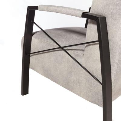 Fauteuil Calvin | Stof Metaal  | Crème Zwart Grijs