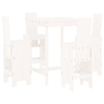 5-delige Barset massief grenenhout wit
