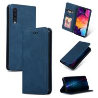 Retro huid voelen Business magnetische horizontale Flip lederen case voor Samsung Galaxy A50?? (marineblauw) - thumbnail