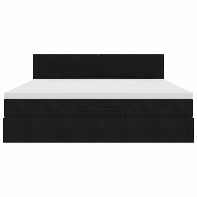 Ottoman bed met matras en LED's 180x200cm fluweel zwart