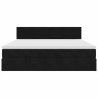 Ottoman bed met matras en LED's 180x200cm fluweel zwart - thumbnail