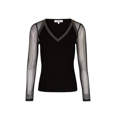 Morgan top met kraaltjes zwart