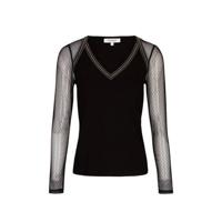 Morgan top met kraaltjes zwart - thumbnail