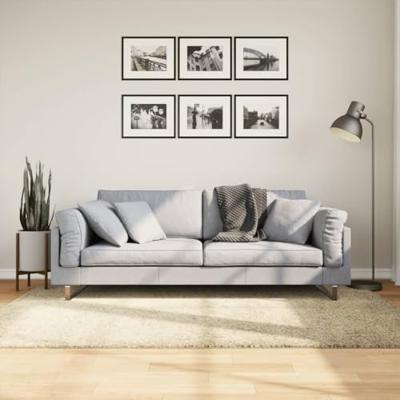 VidaXL Vloerkleed shaggy hoogpolig modern 140x200 cm goudkleurig