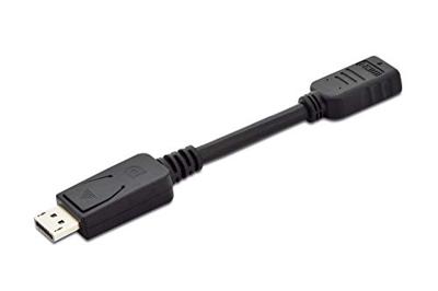 Digitus AK-340400-001-S DisplayPort / HDMI Adapter [1x DisplayPort stekker - 1x HDMI-bus] Zwart 15.00 cm