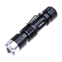 KX-C56E 900LM Zoom Convex Lens LED Flashlight CREE XM-L T6 LED 5-Mode White Light Length: 11.5cm(Black) - thumbnail