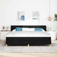 Boxspring bed Zwart 200 x 200 cm Bekleding en Hout en Schuim - thumbnail