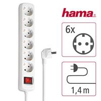 Hama distribution panel 6 sockets with switch child-proof 1.4 m white - thumbnail