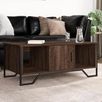 Salontafel 100x51x40 cm bewerkt hout bruin eikenkleur - thumbnail