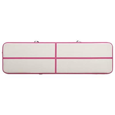VidaXL Gymnastiekmat met pomp opblaasbaar 600x100x20 cm pvc roze