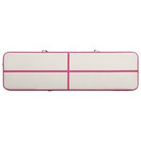 VidaXL Gymnastiekmat met pomp opblaasbaar 600x100x20 cm pvc roze - thumbnail