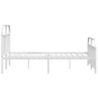 Bedframe met hoofd- en voeteneinde metaal wit 135x190 cm - thumbnail