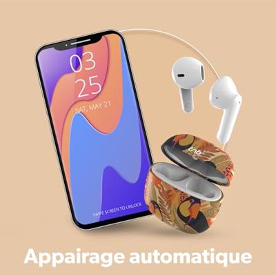 Draadloze oordopjes - T'nb - Exclusiv' - TOUCAN - Inclusief oplaadcase - Bluetooth - Batterijduur van 12 uur - Geel/Oranje