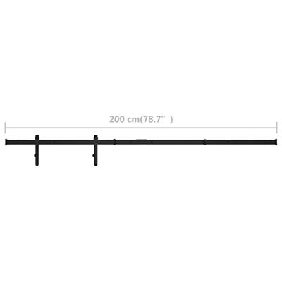 VidaXL Ophangset voor minischuifdeur 200 cm koolstofstaal