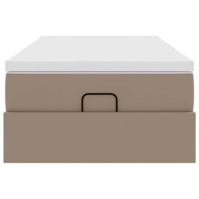 Ottoman bed met matras 120x200cm kunstleer cappuccinokleurig