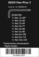 Wera 950 PKS/9 SM N Inbus Haakse schroevendraaierset 1.5 mm, 2 mm, 2.5 mm, 3 mm, 4 mm, 5 mm, 6 mm, 8 mm, 10 mm 9-delig - thumbnail