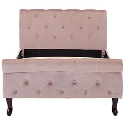 Bedframe fluweel roze 90x200 cm