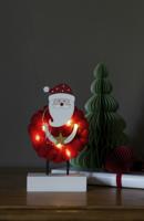 Konstsmide 3267-550 LED-silhouet Kerstman Warmwit LED Rood Timer - thumbnail