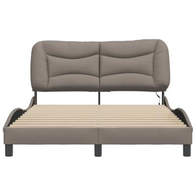 Bedframe met LED zonder matras "Hvar" 140x190 cm stof taupe