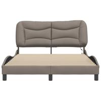Bedframe met LED zonder matras "Hvar" 140x190 cm stof taupe - thumbnail