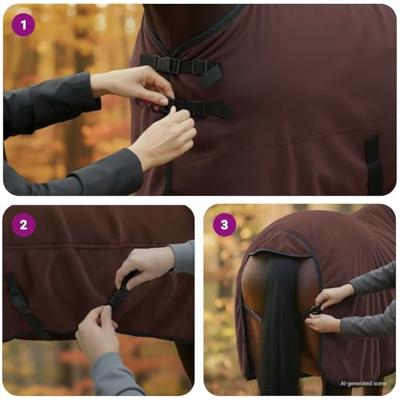 VidaXL Paardendeken volledig donkerbruin polyester