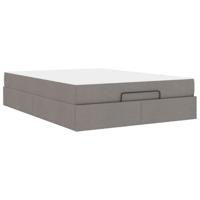 Bedframe met matras Taupe 140 x 200 cm Stof - thumbnail