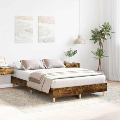 Bedframe zonder matras 140x190 cm spaanplaat gerookt eiken