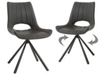 Set van 2 draaistoelen NERO vintage zwart - thumbnail