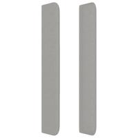 Boxspring met matras stof lichtgrijs 140x200 cm - thumbnail