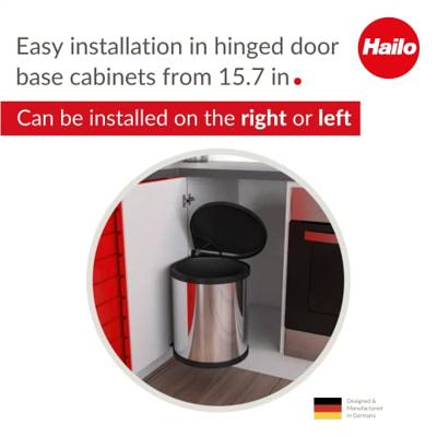 Hailo 3555-101 Compact-Box M Prullenbak 15L Zilver/Zwart
