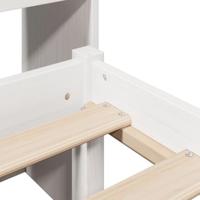 Bed met boekenkast zonder matras grenenhout wit 90x200 cm - thumbnail