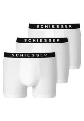 Schiesser Boxershorts 95/5 wit 3-pack - thumbnail
