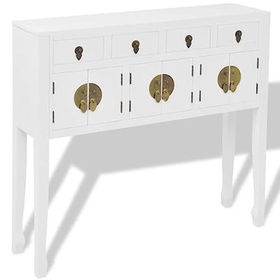 VidaXL Dressoir chinese stijl massief hout wit VidaXL Dressoir chinese stijl massief hout wit