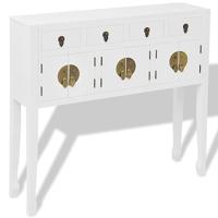 VidaXL Dressoir chinese stijl massief hout wit - thumbnail
